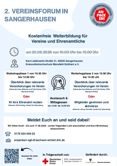 Flyer zum 2. Vereinsforum mit Programm